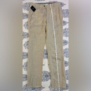 FINN Verona Men’s Linen Pants Natural Beige L34 NWT Lightweight Summer